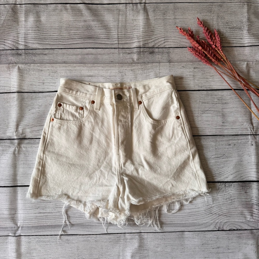 Levi's Off-White Jean Shorts